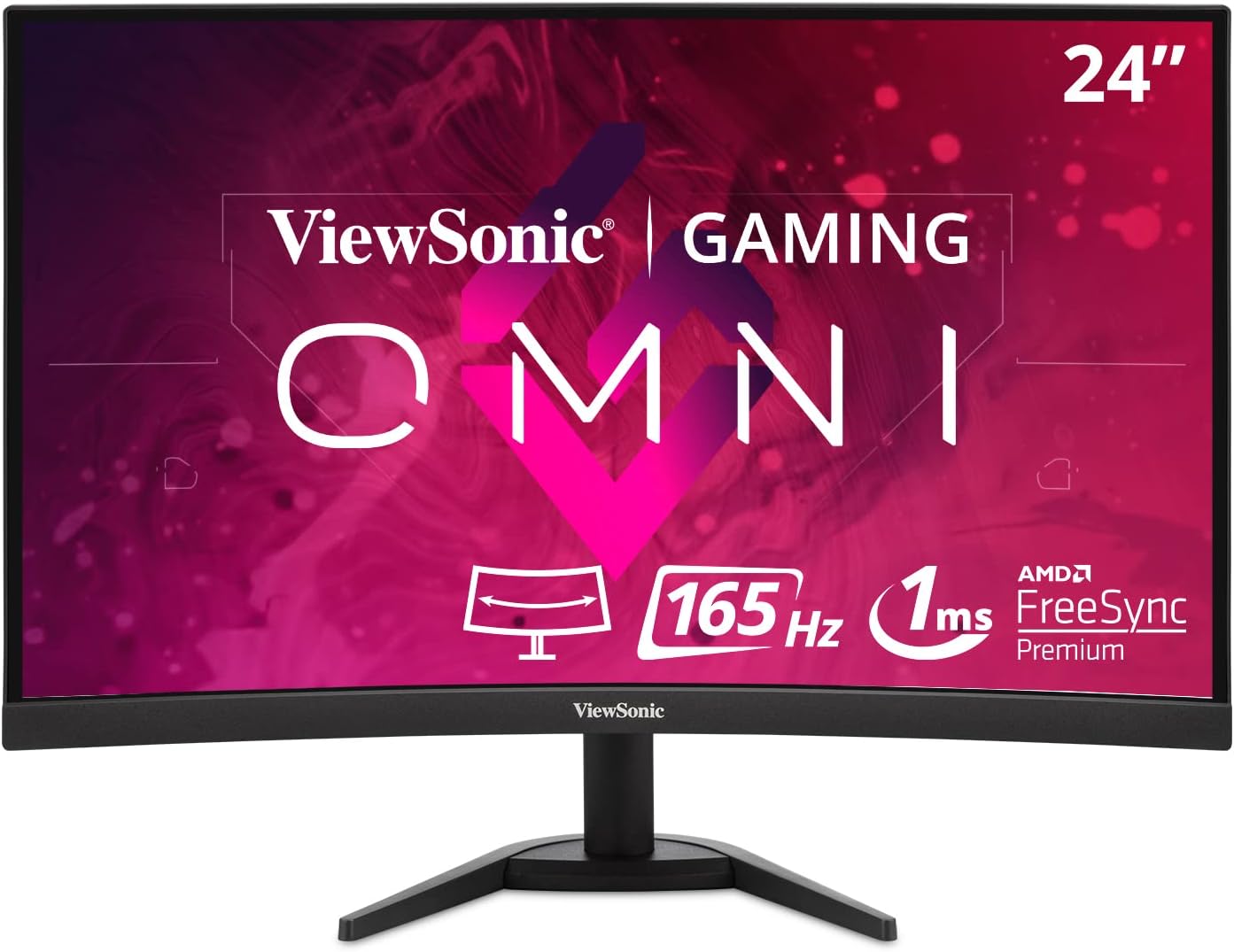 ViewSonic OMNI VX3268-2KPC-MHD 32 Inch Curved 1440p 1ms 144Hz Gaming Monitor with FreeSync Premium, Eye Care, HDMI and DisplayPort