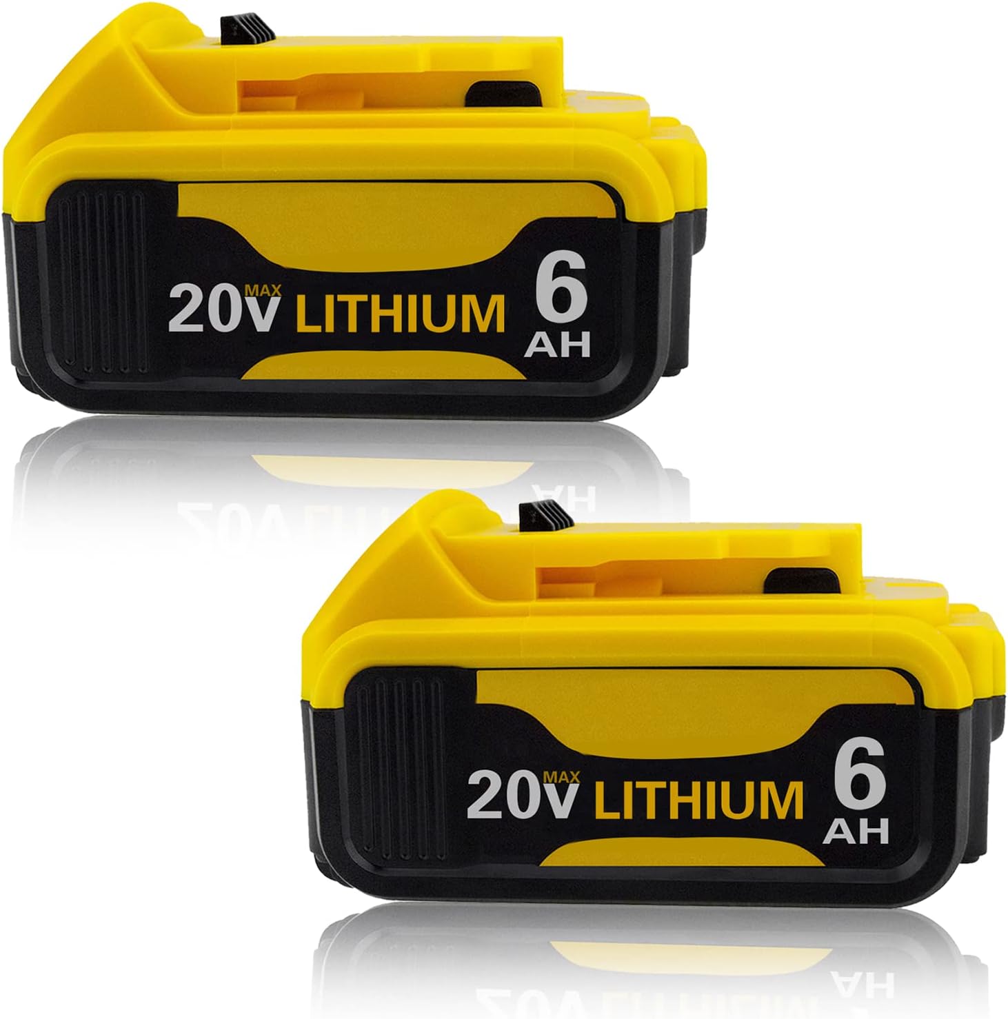 Upgraded 2Pack DCB206 6.0Ah Replacement Battery Compatible with Dewalt 20V Battery MAX Lithium Ion DCB205 DCB204 DCB203 DCB201 DCB200 DCB181 DCB180 DCD/DCF/DCG/DCS Series Cordless Power Tools Pack of 2