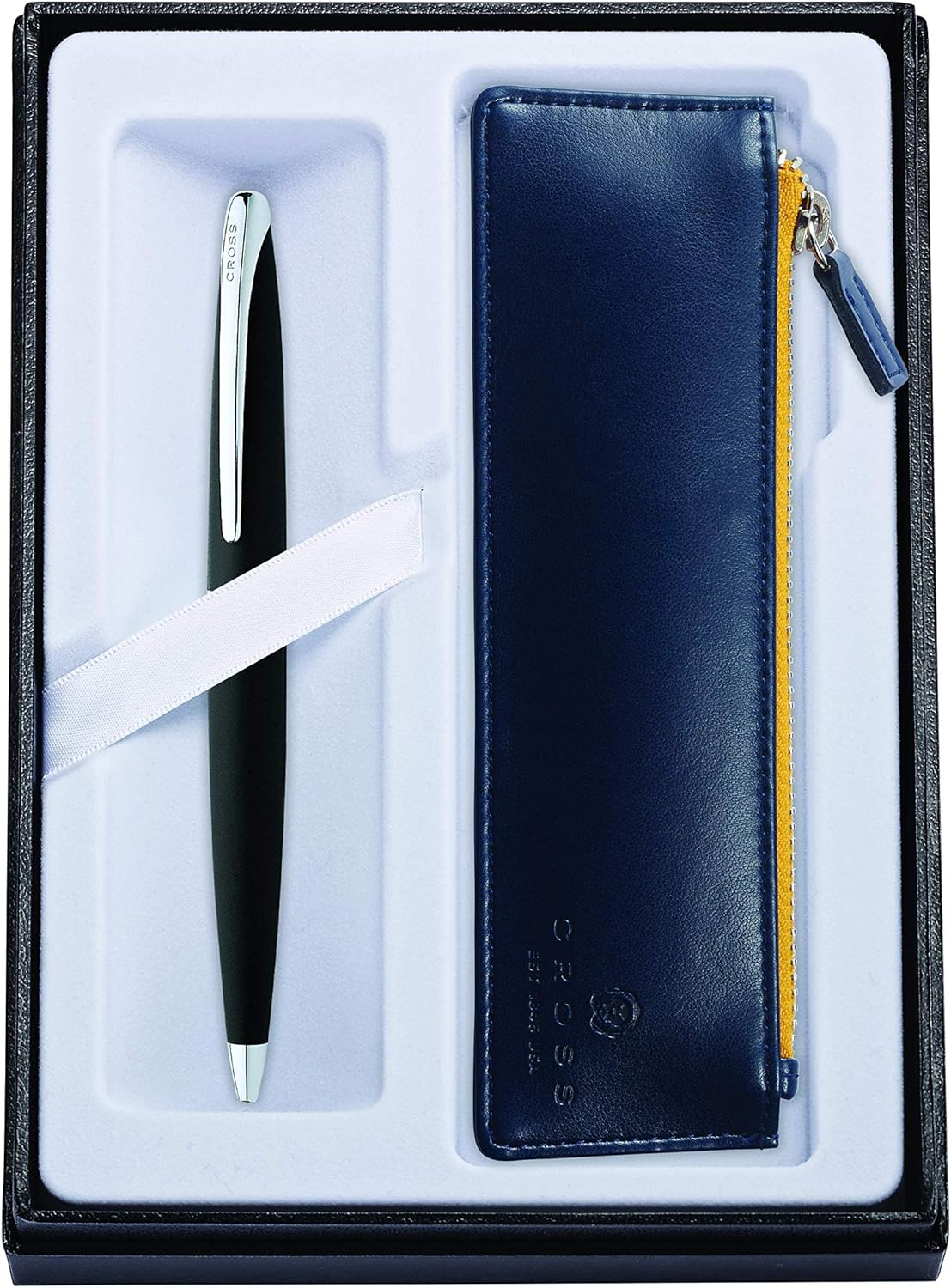 Cross ATX Basalt Black Ballpoint Pen & Crimson Medium Journal Pack of 2