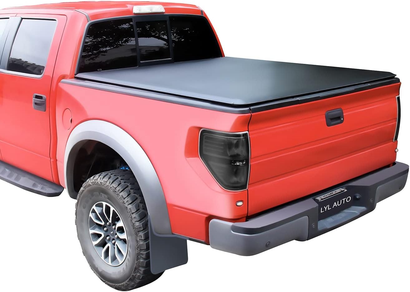 LYL AUTO AO4 Soft Quad-Fold Truck Tonneau Covers, 5.8 FT Bed, fits 2014-2018 Chevy Silverado/GMC Sierra 1500, Fleetside 5'8'' Bed
