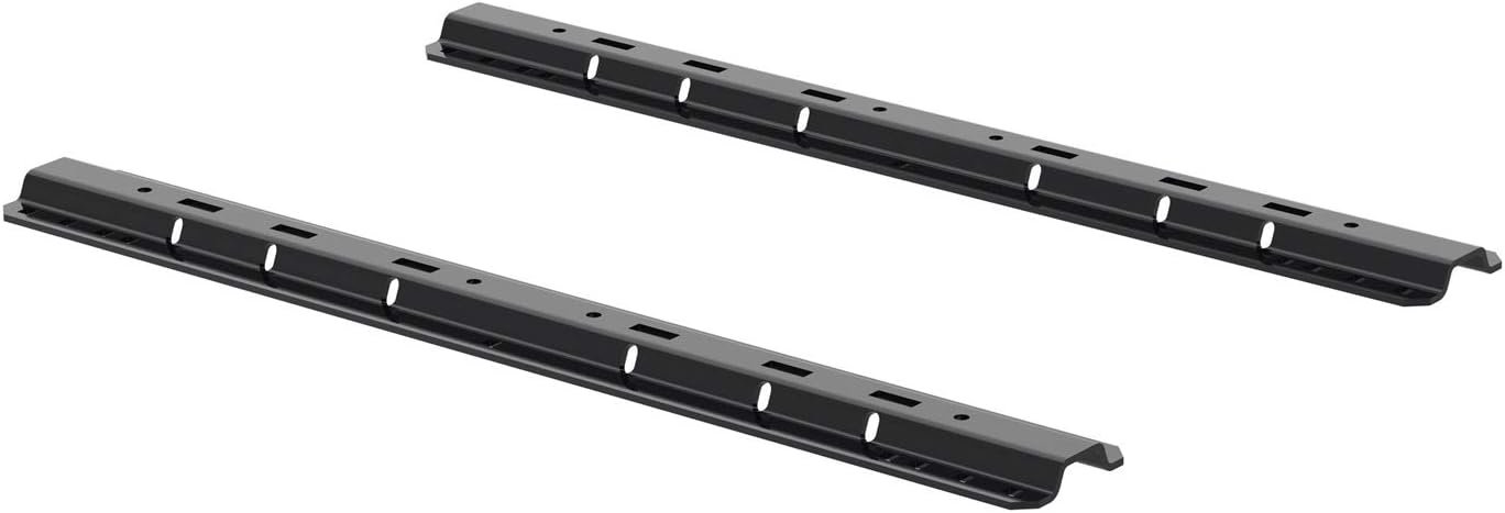 CURT 16104 Industry-Standard 5th Wheel Hitch Rails, Gloss Black, 25,000 Pounds