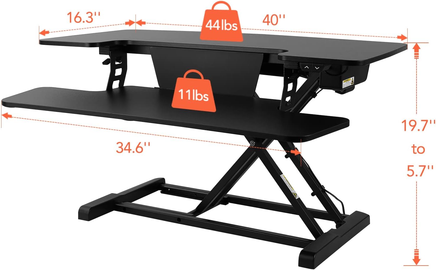 FlexiSpot Electric Standing Desk Converter- 40