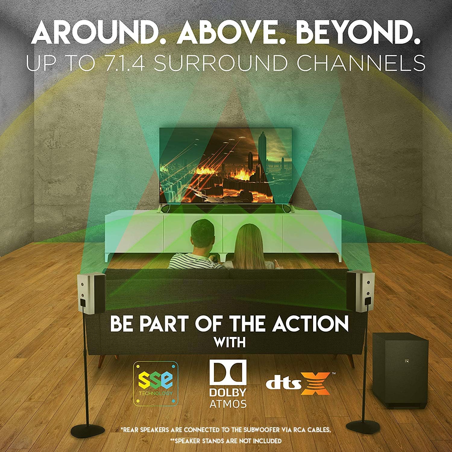 Nakamichi Shockwafe Pro 7.1.4 Channel 600W Dolby Atmos/DTS:X Soundbar with 8