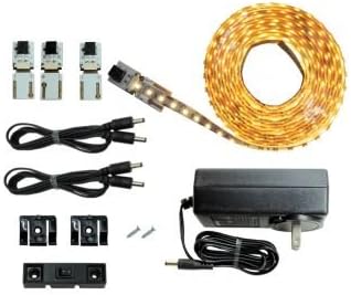 LED Lighting | Cut and Connect Series Kit Ultra Bright | Warm White | 3000 K | ~9.5ft/ 3M Kit Under Cabinet Lighting | Accent Lighting | Dimmable | Customizable Length with Adhesive LED Strip Pack of 2