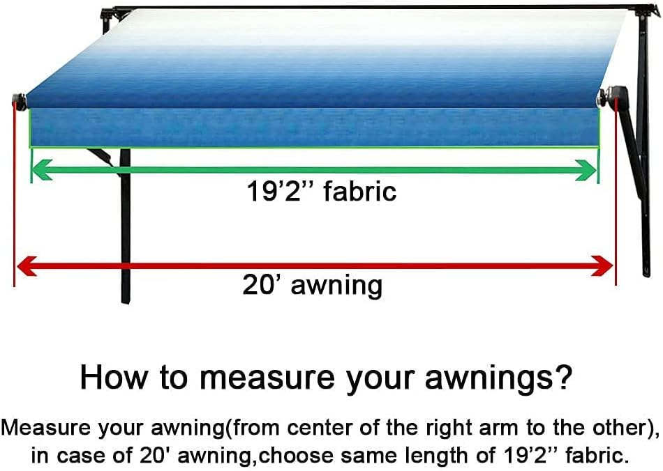 Suncode RV Awning Fabric Replacement Waterpoof Sun Shade Screen Universal Fit Camper Awning Replacement 16oz Vinyl RV Canopy Travel Trailer Awning Replacement 20 Feet Black Shale Fade