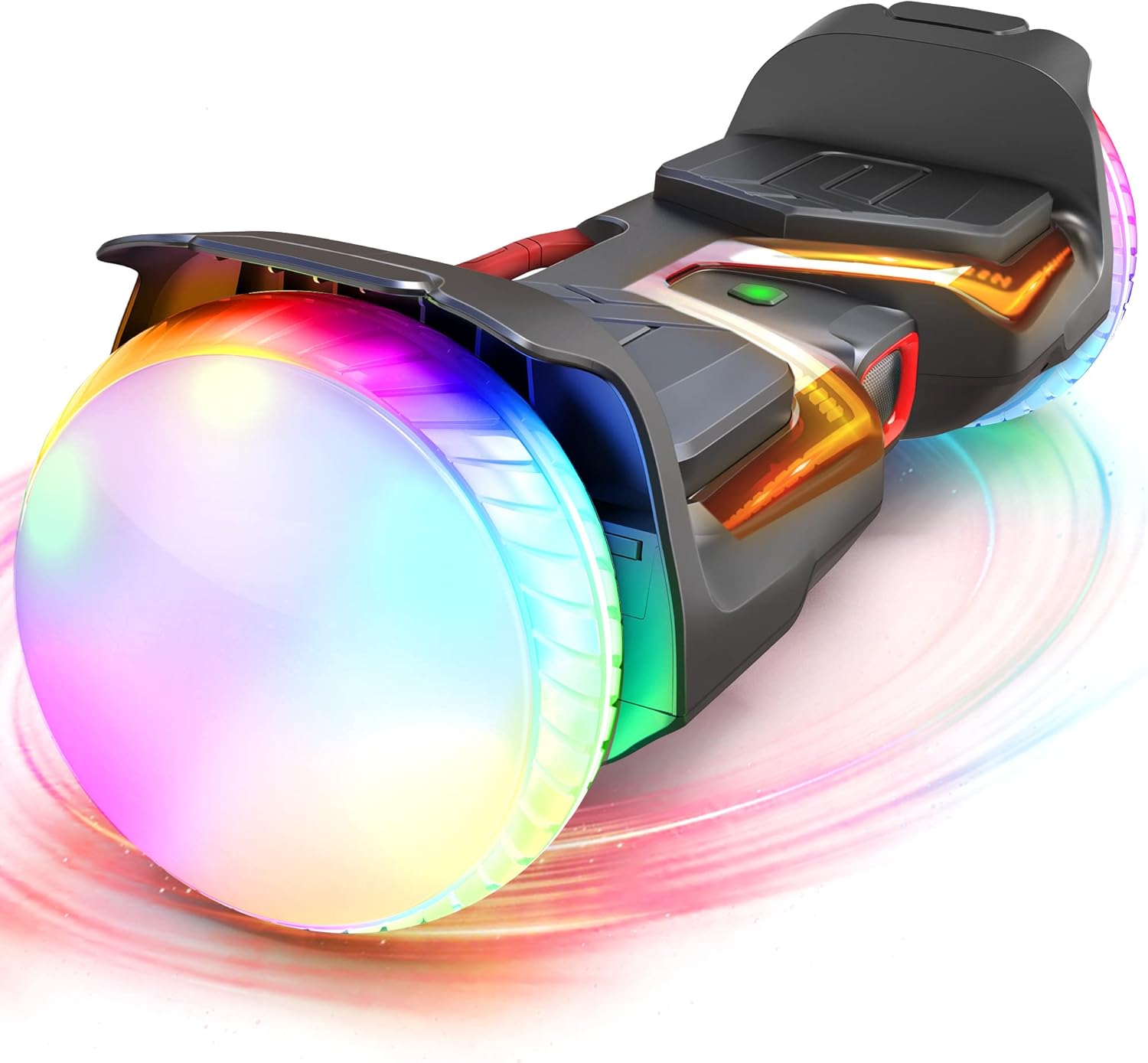 MUCHOVER All Terrain Hoverboard Offroad with 6.5” Flash LED Lights Wheel & Bluetooth Speaker, Upgraded One-piece Self Balancing Hoverboards for Kids & Adults UL2272 Certified