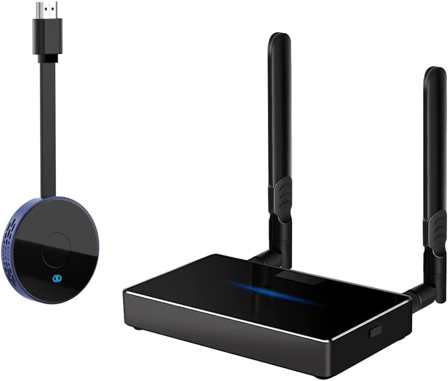 Wireless HDMI Transmitter and Receiver, 165FT, HDMI Extender Converter Adapter 4K@30Hz Display for Streaming Video & Audio from Laptop TV Projector, Wireless HDMI Extender Kit, Support 2.4/5GHz