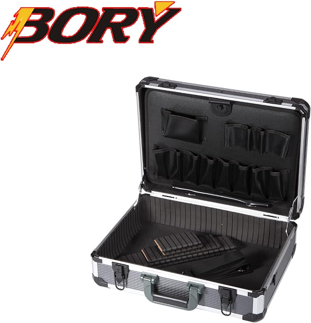 Aluminum Hard Tool Case Can Storage All Your Tools in One Toolbox , 17.7''Length,13''Width , 5.9'' Height450K+Tool Packets
