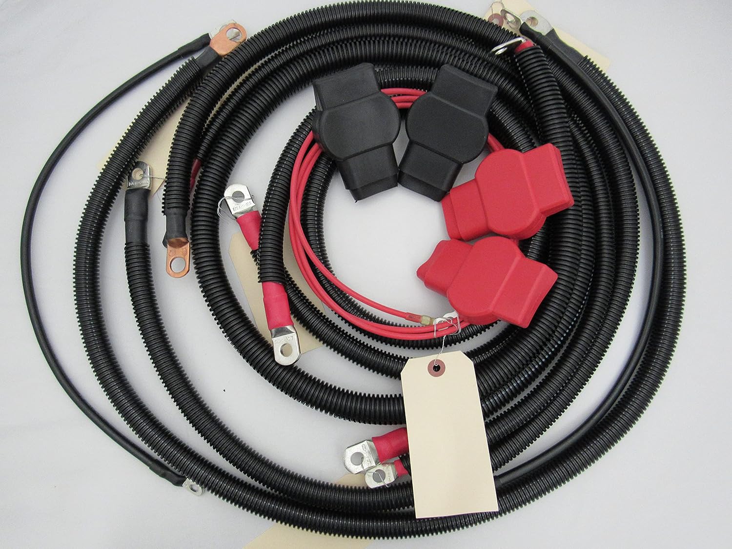 Battery Cable Kit compatible with F250/F350/Excursion 1999-2003 7.3L - 2/0- STRAIGHT end for aftermarket starter