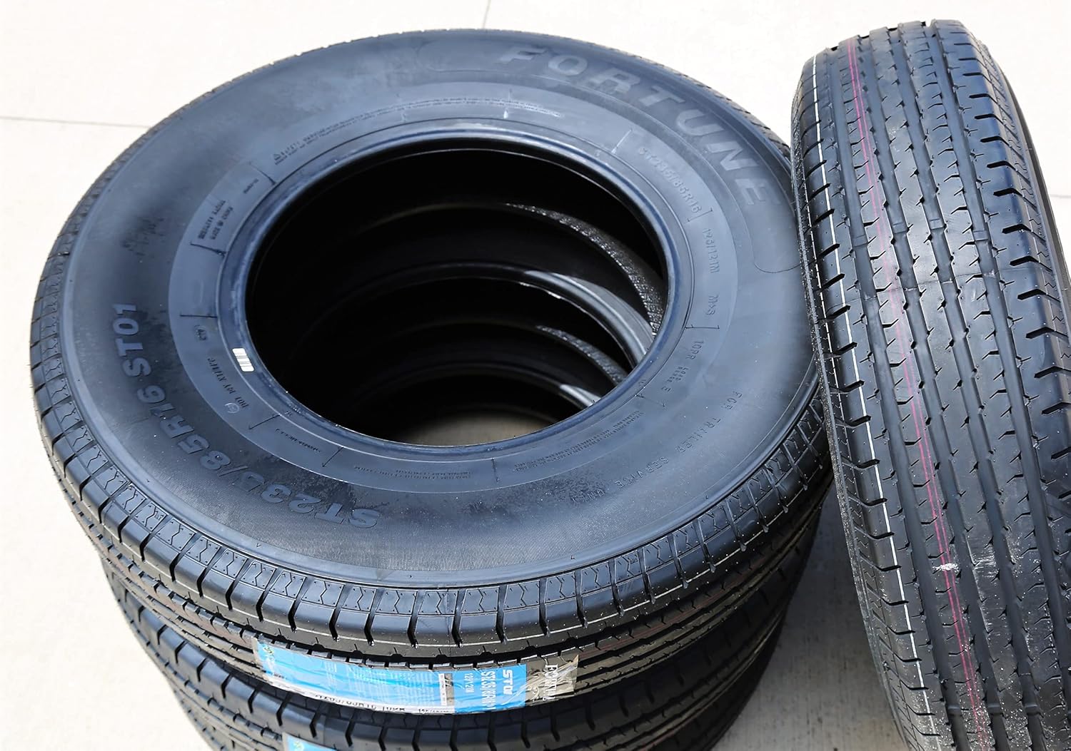 Fortune ST01 Premium Trailer Radial Tire-ST235/85R16 235/85/16 235/85-16 125/121M Load Range E LRE 10-Ply BSW Black Side Wall