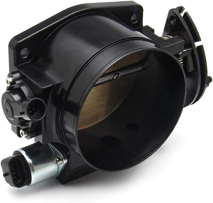 92mm Aluminum Throttle body with Throttle Position Sensors TPS IAC Compatible with LSX LS LS1 LS2 LS7 Black