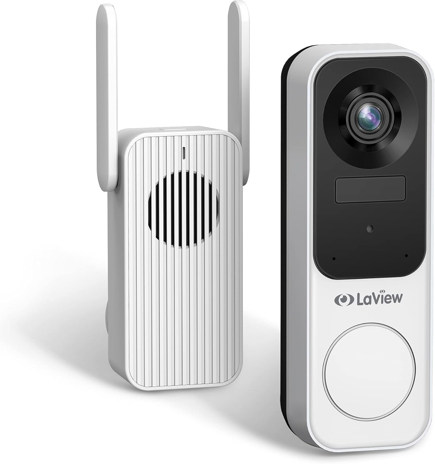 Doorbell Camera Wireless 2K,LaView Video Camera with Base Station,AI Human Detection,4:3 Aspect Ratio,160-Day Battery Life,Night Vision,Two-Way Audio,US Cloud Server/SD Slot,Compatible with Alexa