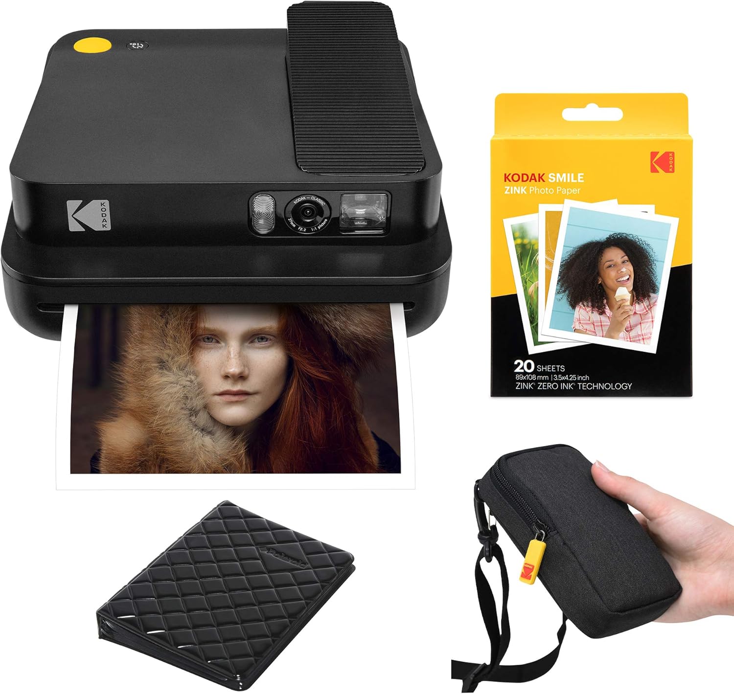 KODAK Smile Classic Digital Instant Camera with Bluetooth (Blue) Travel Kit