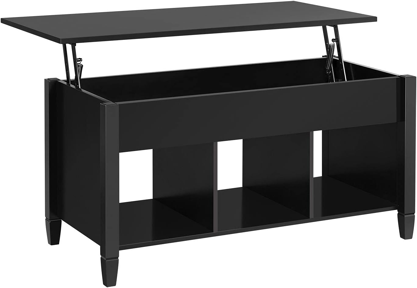 Yaheetech Coffee Table, 41in Lift Top Coffee Table, Wooden Dining Center Table with Hidden Compartment & Open Storage Shelf for Living Room Reception, White/Oak Pack of 2