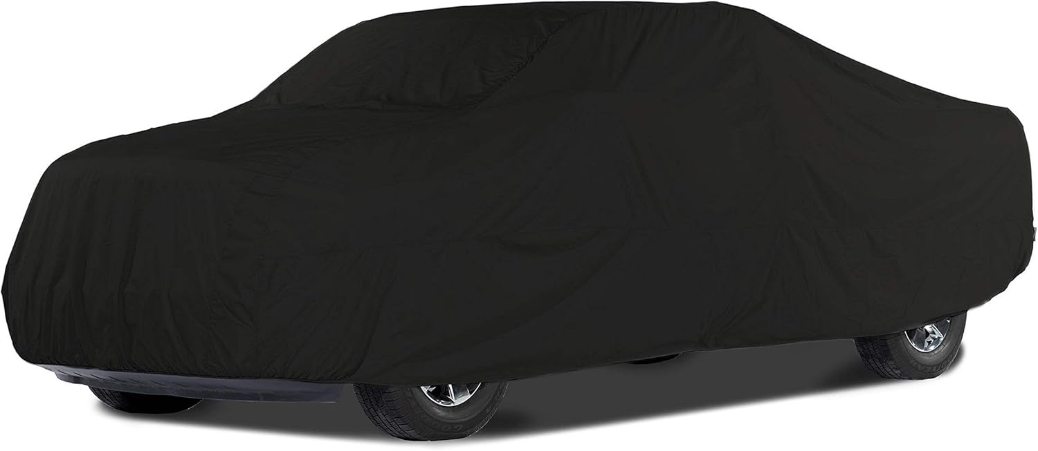 Covermates Contour Fit Car Cover - Heavy-Duty Polyester, Mesh Vent, Elastic Hem, Vehicle Covers-Black