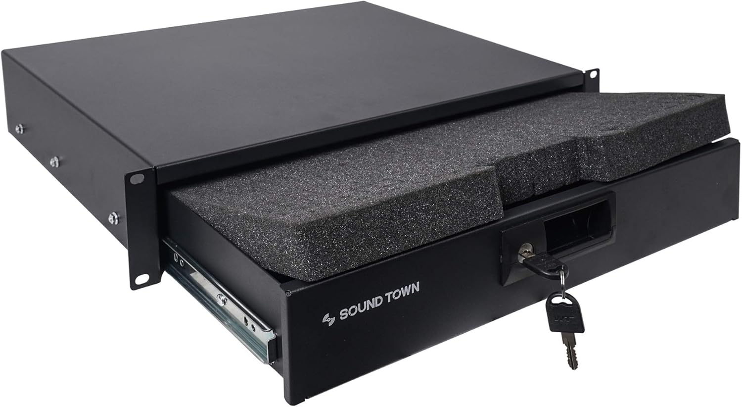 Sound Town 19-inch 3U Locking Rack Drawer, with Protection Foam (STRD-3D)