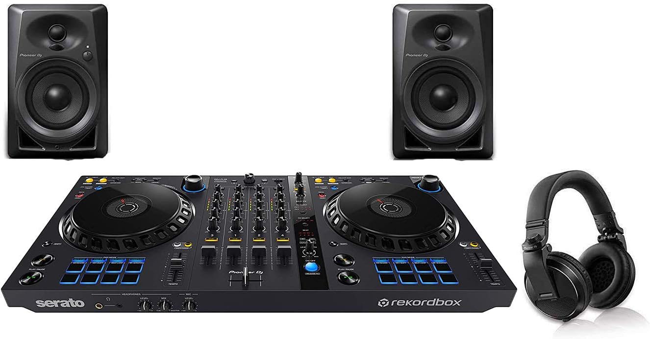 Pioneer Pro DJ Bundle with DDJ-FLX6 + DM-40 Set + HDJ-X5 Headphones
