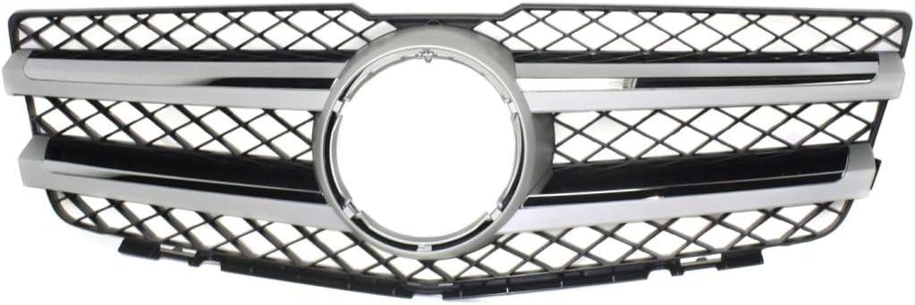For Mercedes-Benz GLK250 Grille Assembly 2010 11 12 13 14 2015 | Black Shell & Insert | w/Chrome Molding | w/Aluminum Trim | Plastic | MB1200161 | 20488008839776