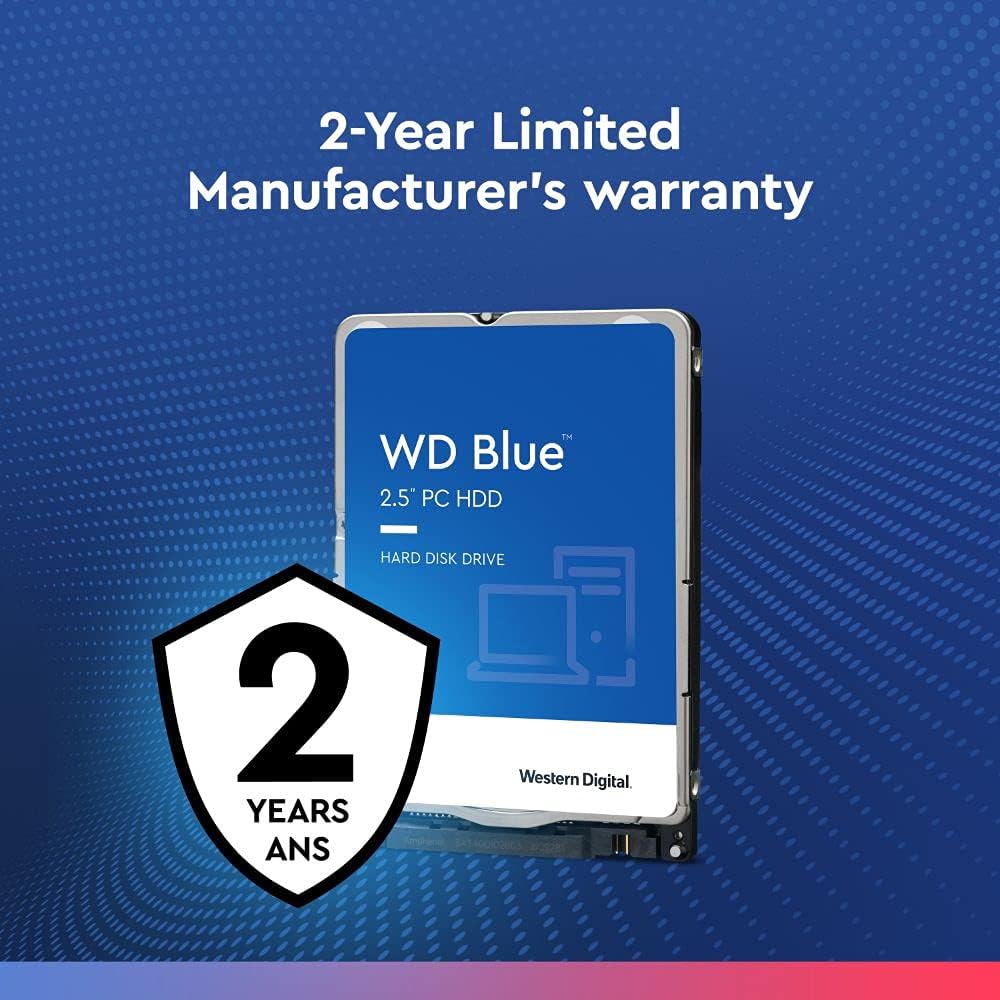 Western Digital 2TB WD Blue Mobile Hard Drive HDD - 5400 RPM, SATA 6 Gb/s, 128 MB Cache, 2.5