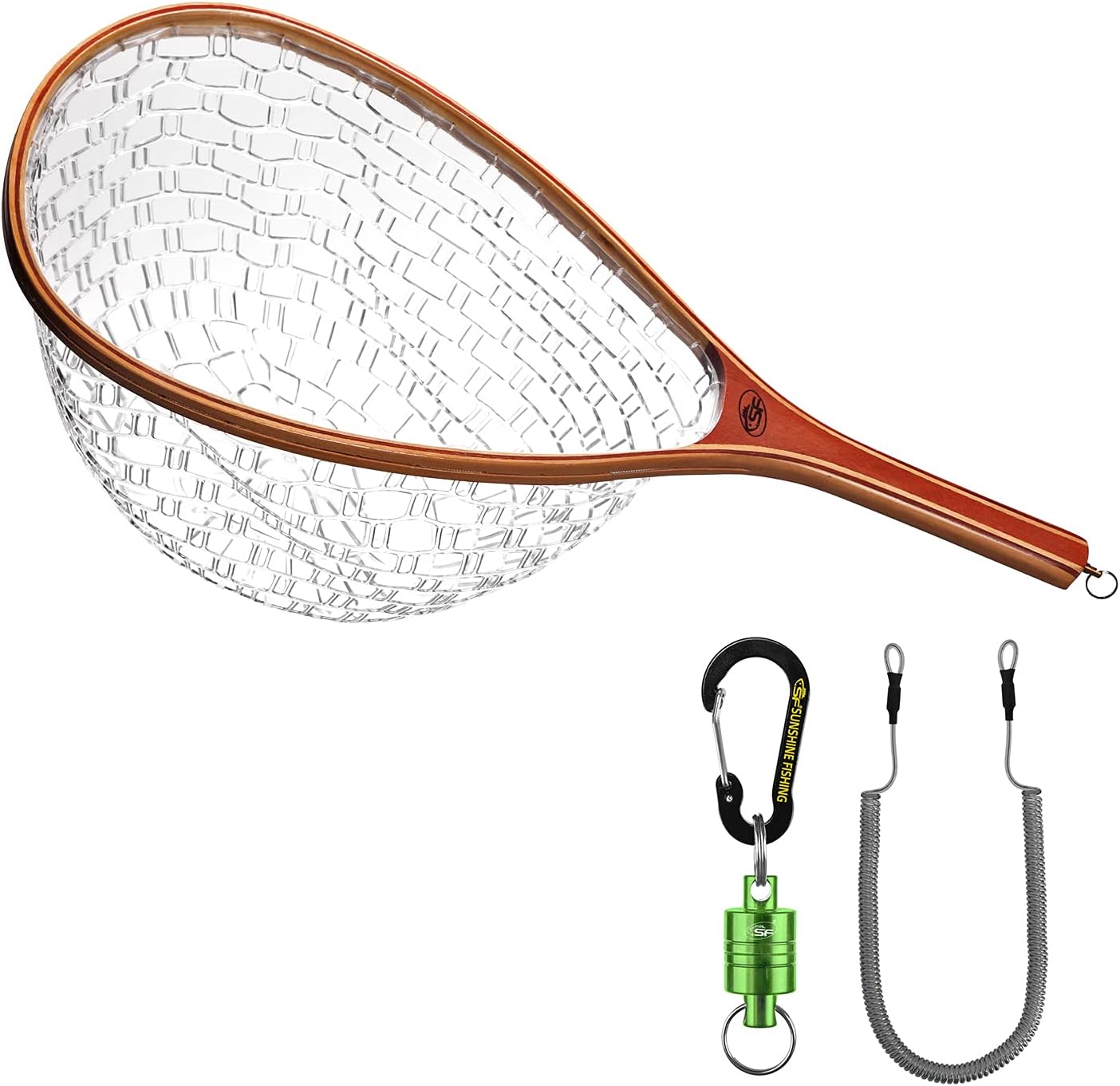 SF Fly Fishing Landing Net Soft Rubber Mesh Trout Net Catch and Release Net Pack of 2