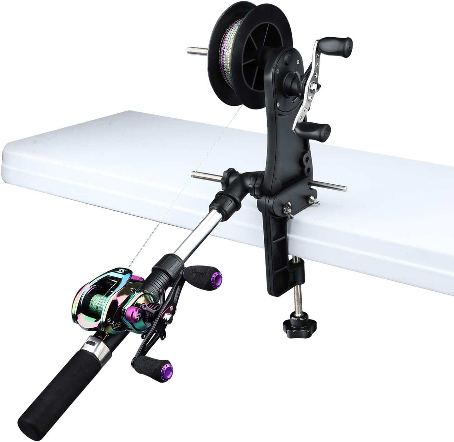 Sougayilang Fishing Line Spooler,Portable Spooling Station System, Multifunction Spooler for Baitcasting Reel & Spinning Reel,Fishing Line Spooler Winder Pack of 2