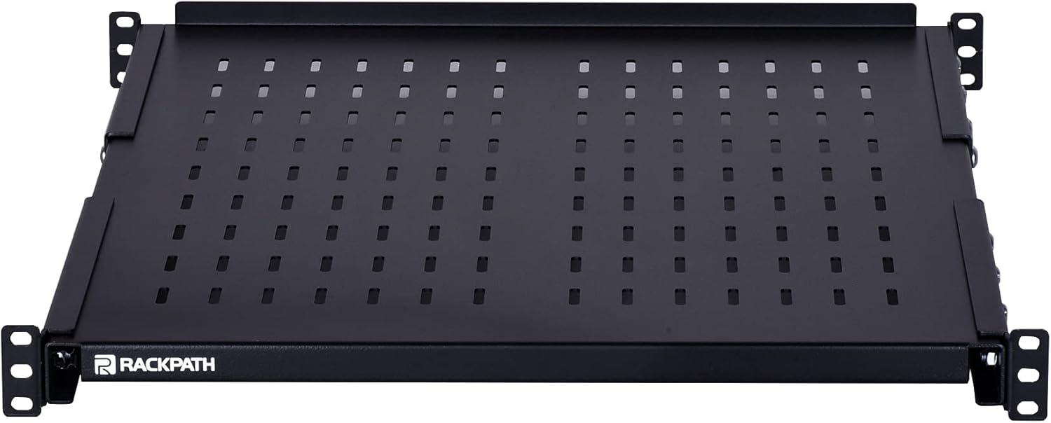 RackPath 1U Adjustable Server Rack Shelf – Rack Mount 4 Post Adjustable from 21.65 – 30.8 Inches –242lbs Capacity Pack of 2