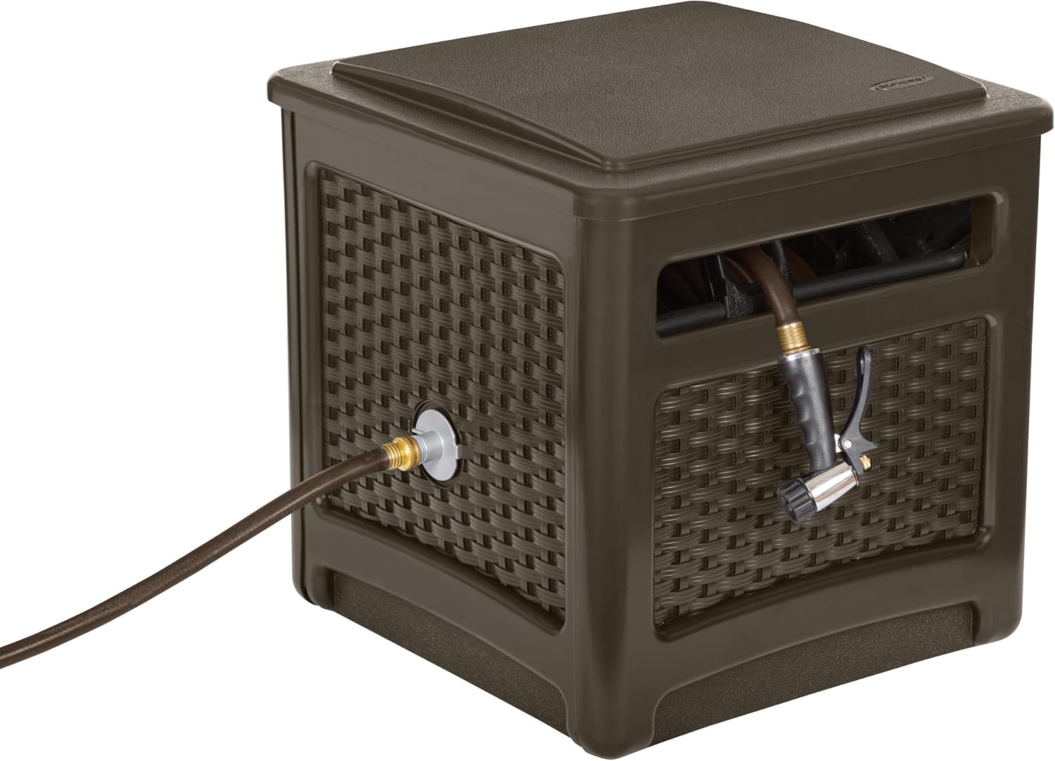 Suncast No-Leak Resin Wicker-Looker Hose Reel, Mocha