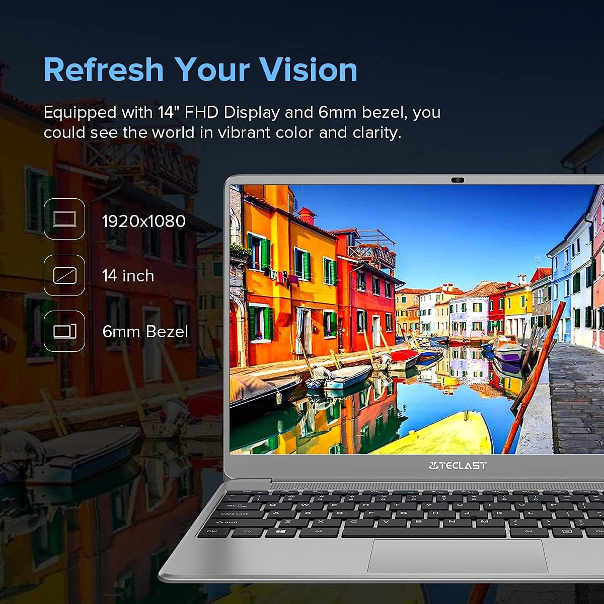 TECLAST Traditional Laptop Computers 14 inch, 8GB+256GB Quad Core Windows 10 Laptop Computer(Windows 11 Free Upgrade), Light Metal Laptops, 1920x1080 FHD 2.4G+5G WiFi USB3.0 Mini-HDMI Work Study