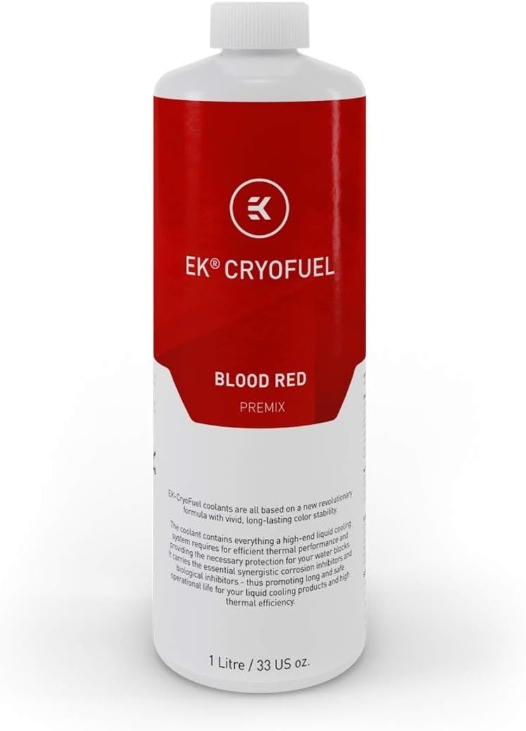 EKWB EK-CryoFuel Premix PC Coolant, 1000mL, Blood Red, 2-Pack Pack of 2
