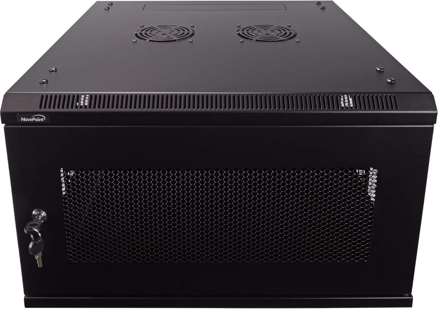 NavePoint 6U Deluxe IT Wallmount Cabinet Enclosure 19-Inch Server Network Rack with Locking Perforated Door 24-Inches Deep Black