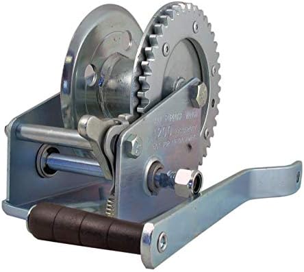 1200 lb Hand Crank Heavy Duty Ratchet Winch with 2