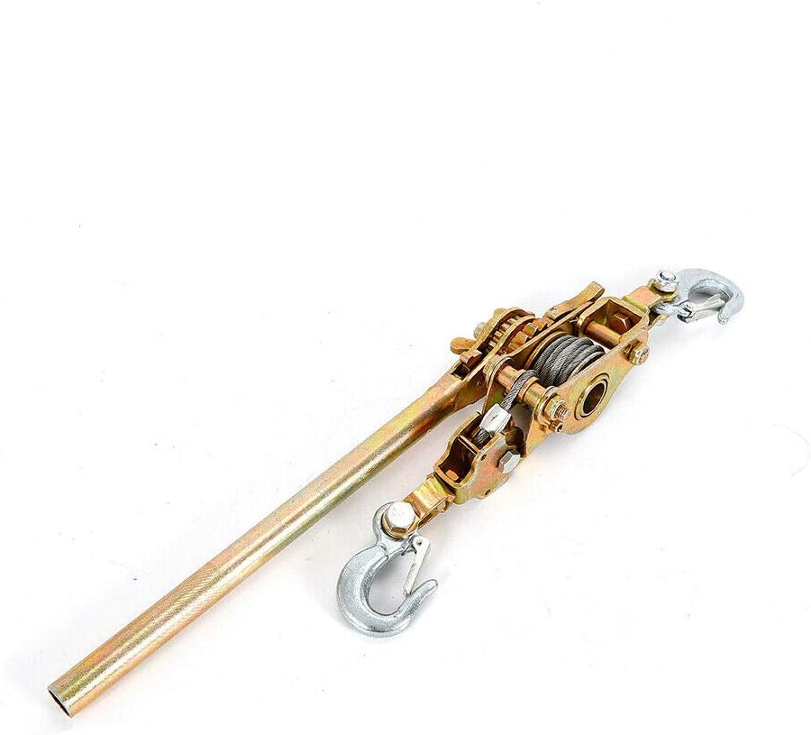 Heavy Duty 2ton Puller Tightener Come Along Cable HD Strong Alloy Hoist Hook 4400LB Hoist Ratchet for Lifting Pulling Construction Building Garages Warehouse Automotive USA Stock Pack of 2