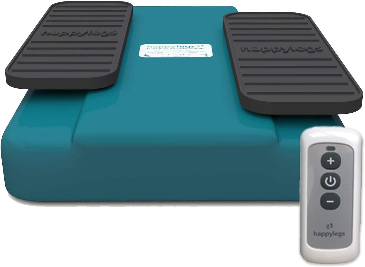 Happylegs | 2021 Model | Leg Exerciser While Sitting | with Remote Control | for Seniors and People of All Ages for Rehabilitation| Stimulates Blood Circulation | Red | Made in Spain