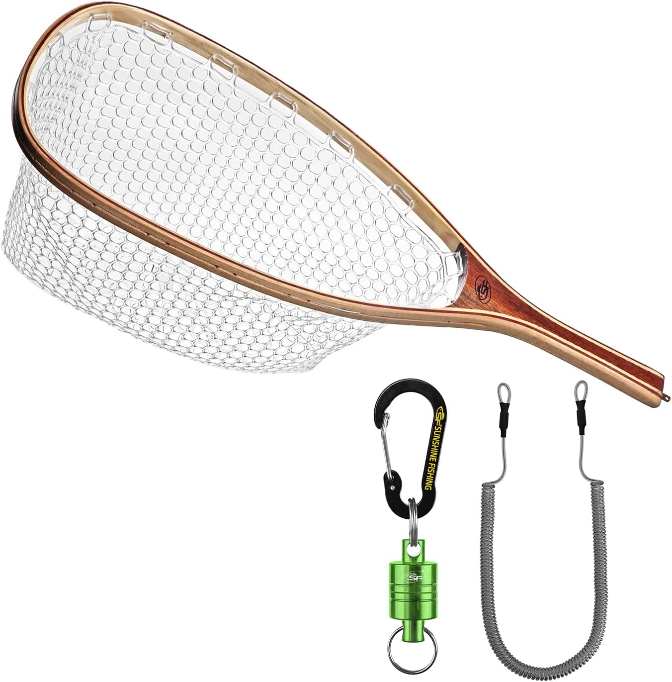 SF Fly Fishing Landing Net Soft Rubber Mesh Trout Net Catch and Release Net Pack of 2