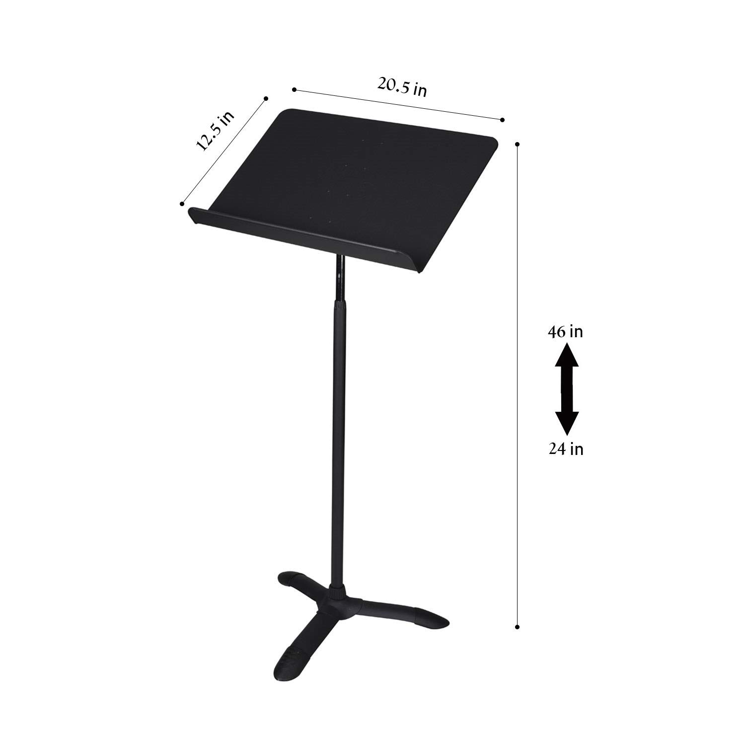 OEF Furnishings Portable, Height Adjustable Metal Music Sheet Stand, Black Pack of 2