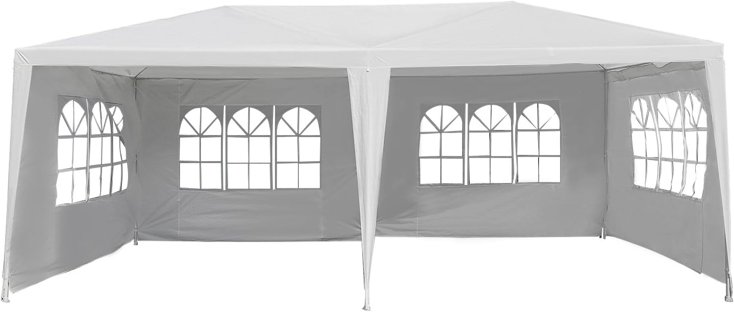 Outsunny Large 10' x 20' Party Tent, Events Shelter Canopy Gazebo with 4 Removable Side Walls for Weddings, Picnic, Blue