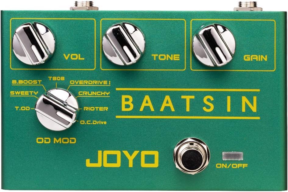 JOYO Baatsin R-11 R Series Pure Analog Circuit Overdrive & Distortion Pedal with 8 Classic OD/DS Sounds Multi Effects for Electric Guitar (R-11) Pack of 2