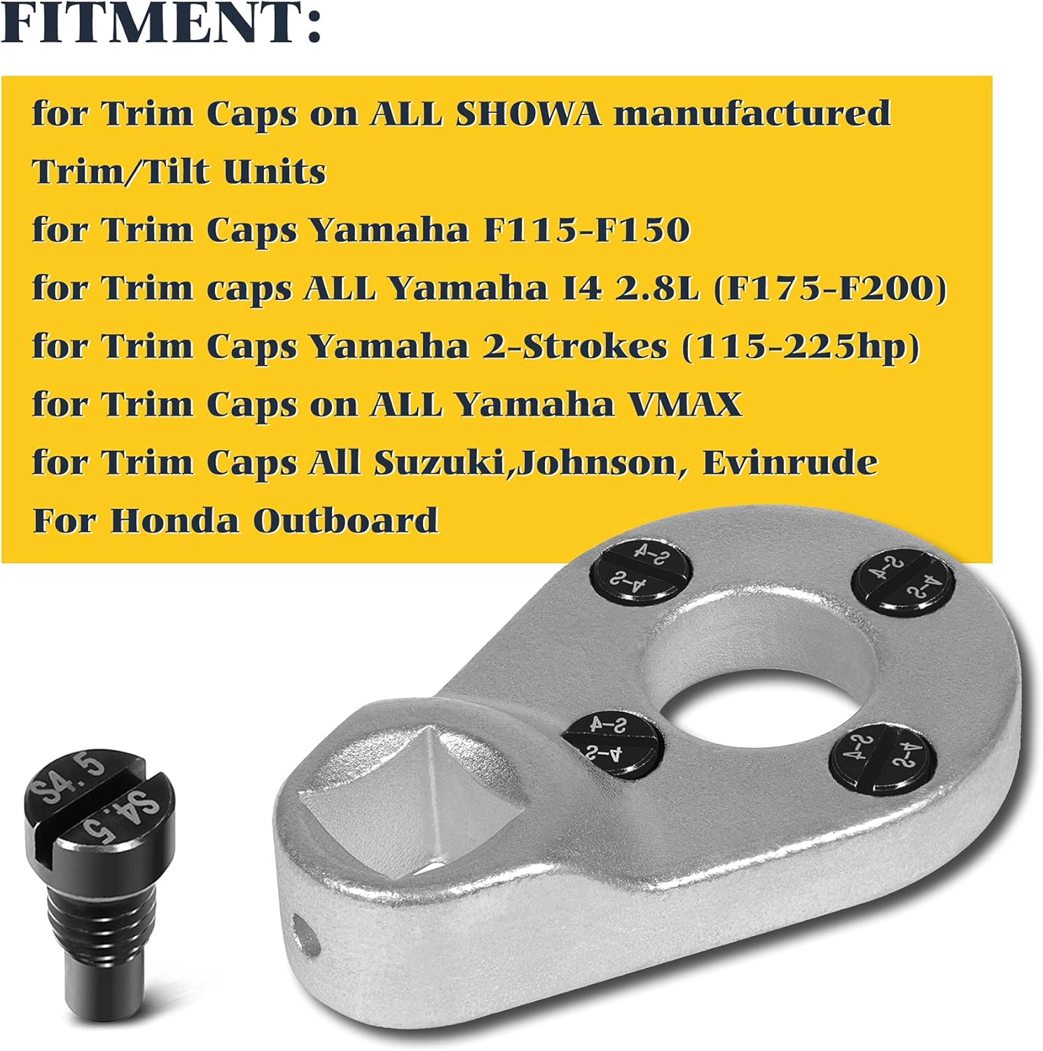 V-SEK Outboard Trim/Tilt Pin Wrench MT0006-32mm x 4mm /4.5mm(YB-06175-1A) Compatible with Yamaha, Suzuki, Johnson, Evinrude and Honda Pack of 2