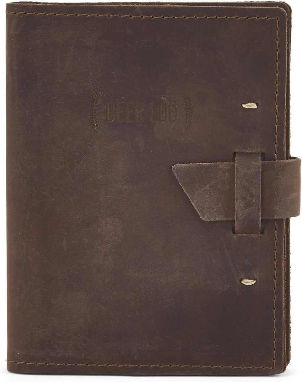 Top Grain Leather Beer Tasting Log Book/Dossier With Templated Pages (Saddle) Pack of 2