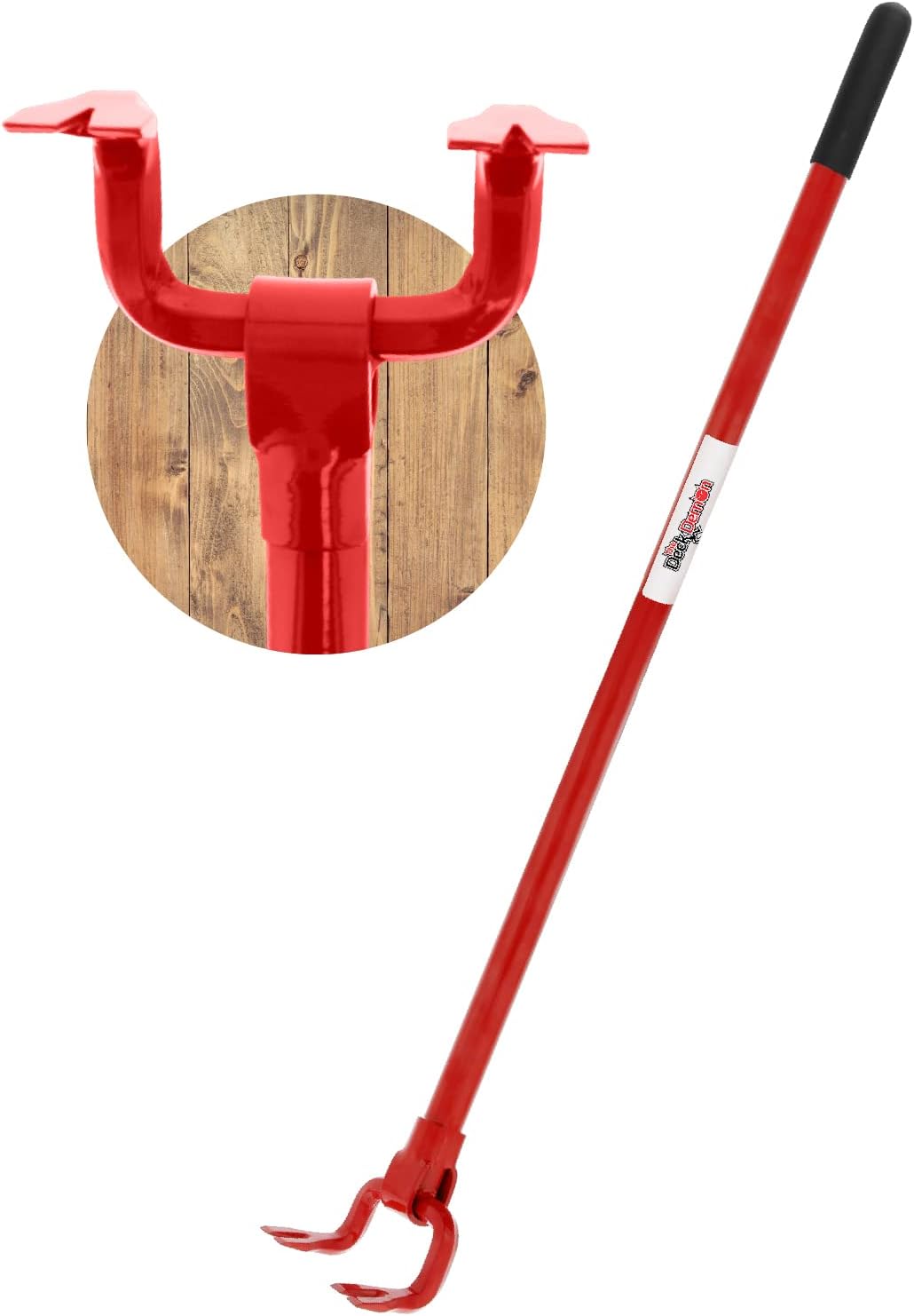 Angel Guard Deck Demon, Heavy Duty Steel Pallet Buster Deck Wrecker Tool with 44 Inch Non-Slip Handle & Dual Tine Claw Head Nail Puller to Remove Decking, Roofing, Strapping, & Fasteners, Red, DD-201 Pack of 2