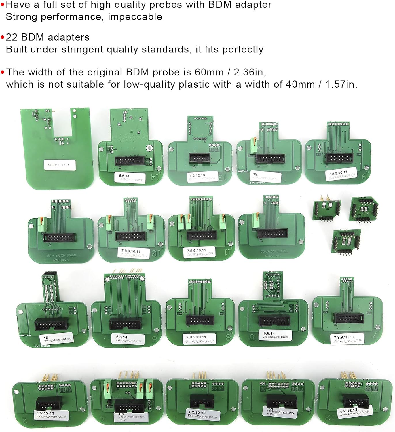 BDM Adapter, 22pcs BDM Probe Adapters Chip Tuning Tool Accessory Kit Full Set Full Set BDM Adapters Pack of 2