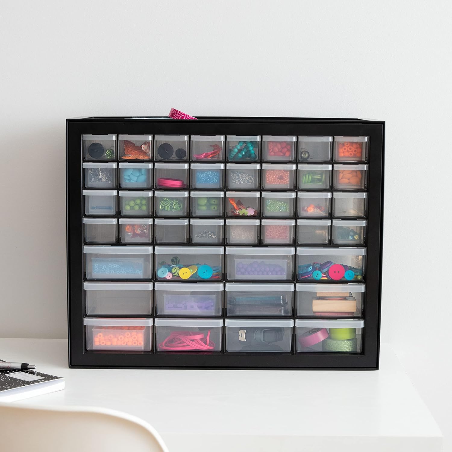 IRIS USA Parts and Hardware Cabinet, 24 Drawers, Black Pack of 2