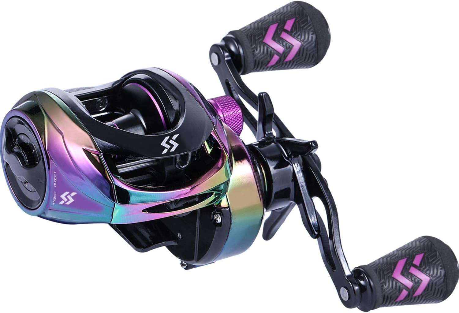 Sougayilang Baitcasting Reels - Colorful Fishing Reel, 8.0：1 Gear Ratios, 9+1 BB, Magnetic Braking System Pack of 2