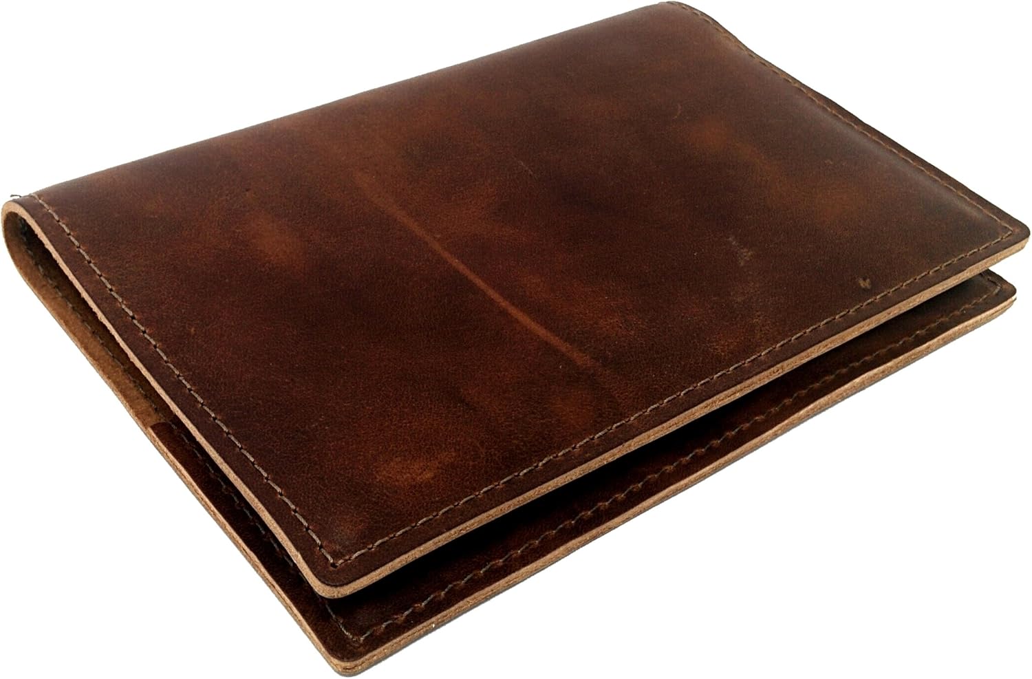 Thick Top Grain American Cowhide Leather Cover by DIY Indispensables for Included US Military Log Record Book 5-1/4 x 8 Inch NSN 7530-00-222-3521 Refillable Made in USA (Dark Brown Rustic) Pack of 2