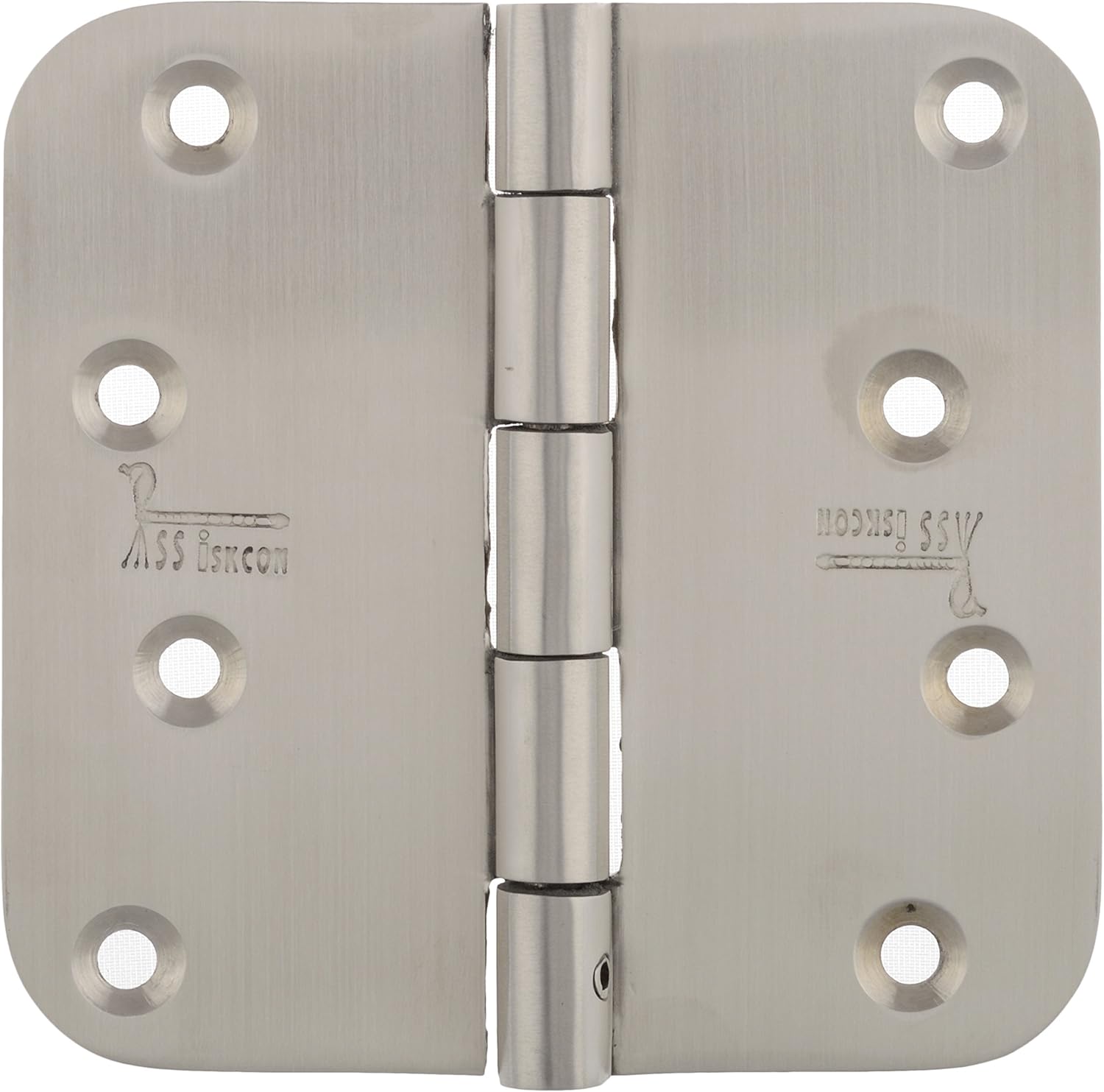 s siskcon 4inch Stainless Steel Hinge with Removable Pin 4''x 4'' Satin Finish Hgs-404025Rb-Sb-32D 5 8 Radius Heavy Duty (3 Hinges with 24 Screws) Reversible Technic - Pack of 1 Pack of 2