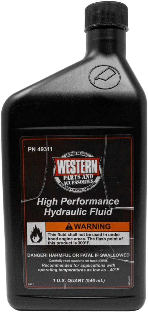 Western 2PK Genuine Original Hydraulic Fluid Snow Plow Oil 49311 Quart Bottle Pack of 2