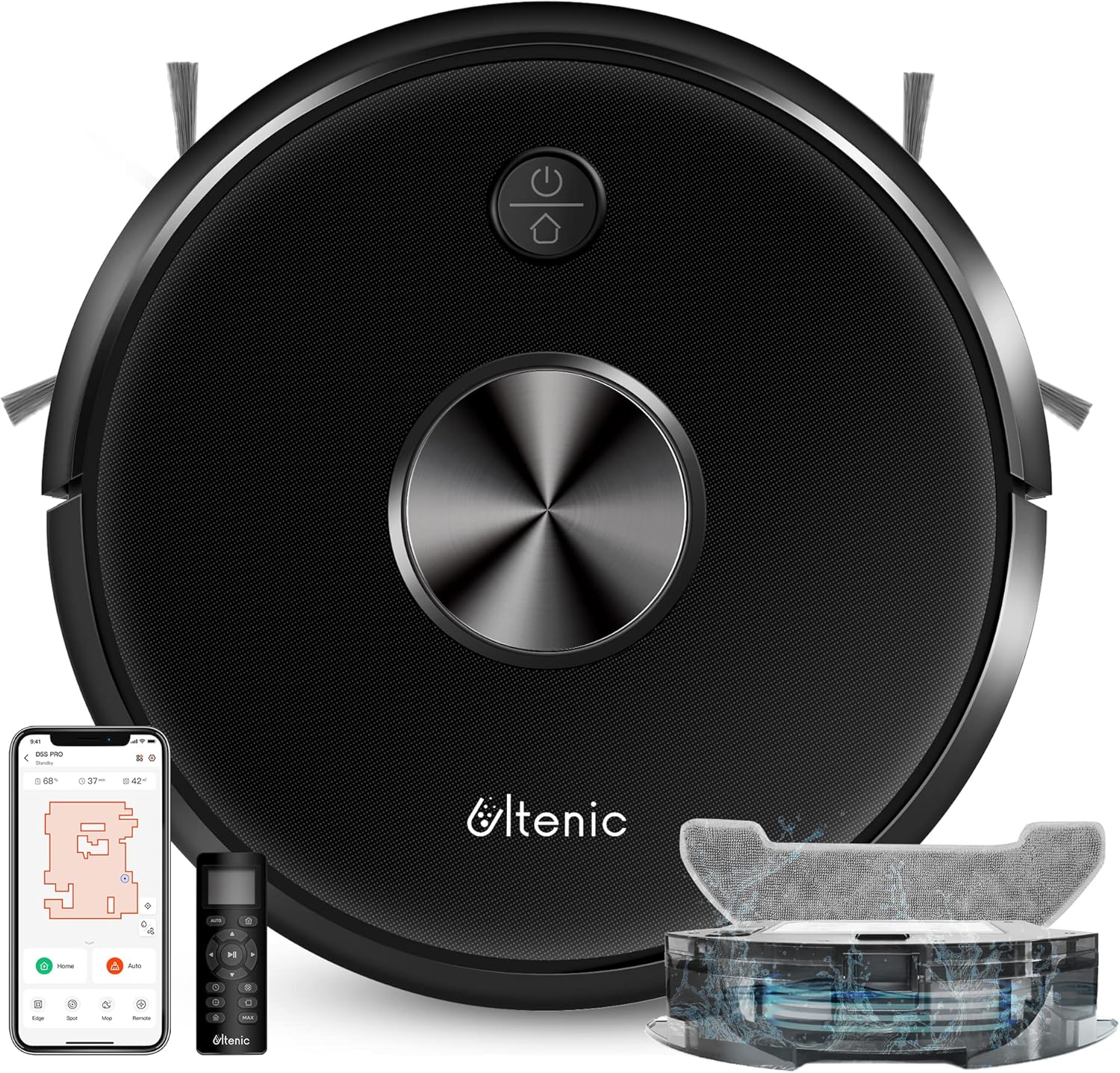 Ultenic D5s Pro Robot Vacuum Cleaner and Mop, 3000Pa Strong Suction, 150Mins Runtime, Wi-Fi Connected, Super-Thin, Works with Alexa, Boundary Strips, Ideal for Pet Hair, Hard Floor and Carpet