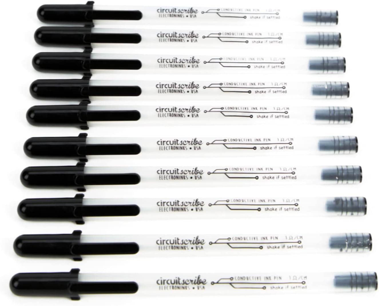 Circuit Scribe Non-Toxic Conductive Ink Pen for Kids Circuit Building Set | Silver Ink Rollerball Point Pen Kit, Science Experiments, DIY Science Projects | 10-Pack Pack of 2