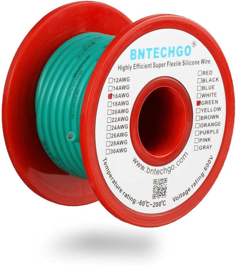 BNTECHGO 16 Gauge Silicone Wire Kit 7 Color Each 25 ft Flexible 16 AWG Stranded Tinned Copper Wire Pack of 2