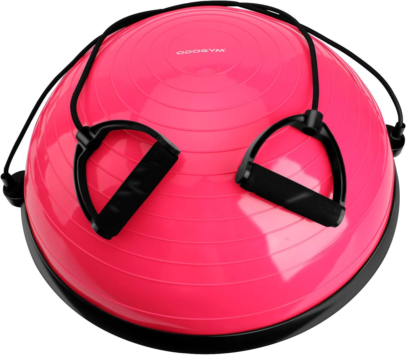 ODOGYM Exercise Trainer Yoga Balance Ball Half Ball with Resistance Bands Home Fitness Ball Weight Loss Pilates Ball with Foot Pump Yoga Equipment Pack of 2